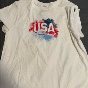 Champion White T-Shirt with USA Graphic